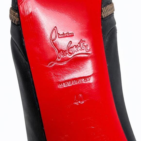 Christian Louboutin Unique OTK Black Leather Platform Boots Womens Size EU 40 - Picture 13 of 14